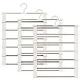 3 Pack Space Saving Hangers for Clothes，Multi Layer Wardrobe storage Organiser，Trouser Hangers with Hook for Jeans, Trousers, Skirts, Tie, Belts, Scarves & Towels