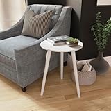 Vida Designs Round Side Table, Small End Table for Living Room, Bedroom, Small Spaces, Easy Assembly H51 x W40 x D40 cm (White)