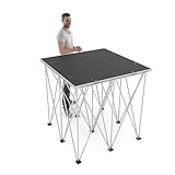 PD X-Lite750 1m x 1m Portable Stage Platform System with 1m Folding Riser Legs, Anti-Slip Aluminium Deck, Modular Design, 750kg Load, Lightweight Staging Solution