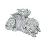 YZZT Angel Dog Figurines Pet Memorial Tombstone Resin Dog Memorial Statue Dog Memorial Gifts Personalized Pet Grave Markers Memorial in Memory of Precious Pet