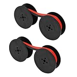 YREYBN 2 Pairs Universal Typewriter Ribbon, Typewriter Ink Spool Ribbon GR1, 1/2 Inch Wide Black and Red Ink Ribbon Twin Spool Vintage Typewriter Ink Ribbon Twin Spool Replacement Pack for Typewriter
