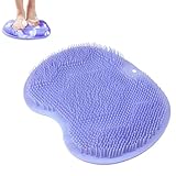 Non-Slip Foot Scrubber With Suction Cup - Shower Cleaner Massager Mat for Pain Relief, Care, Exfoliation, Spa Circulation (Blue)