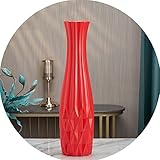 Ceramic Vase,Decorative Large Large Floor Vase For Living Room, Tall Flower Holder For Home Décor Dried Flower,for Any Dining Room, Living Room, Or Offic (Color : Red, Size : 16x62cm)