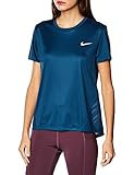 Nike W Nk Miler Top Ss T-Shirt - Valerian Blue/(Reflective Silver), M