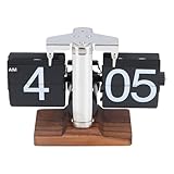 Zerodis Alarm Clocks Clocks Wall Radios Vintage Flip Desk Table 12 Hours Single Sided Auto Flip Table Digital Mechanical Ideal for Home Office School Hotel