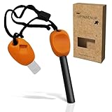 1 Pcs Fire Starter Kit Flint and Steel Survival Fire Steel Outdoor Emergency Survival Tool for Travelling Camping Hiking (Orange)