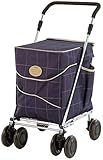 Sholley 4 Wheel Push Shopping Trolley, Strong, Well Balanced, Aids Walking, Regular 5'4" and Over (Mulberry)
