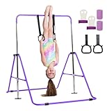 TINY TUMBLERS Gymnastics bar for kids - A great piece of gymnastic equipment for home use for a range of ages - Rings and hand grips included!