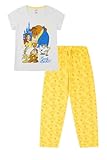 Disney Womens Beauty and the Beast Long Cotton Pyjama Set Ladies PJ's (14-16) White