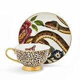 Spode Creatures of Curiosity Coupe Tea Cup and Saucer Leopard and Snake (CRCLS8821-XG)