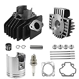 FLYPIG 60cc Big Bore Piston Gasket Kit Cylinder Head Piston Assembly for 1979-2017 Yamaha PW50 QT50 YF60S 4-Zinger YT60 Tri-Zinger