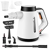 Fippesax Handheld Steam Cleaner, 400ml Pressurized Multi-Purpose Steam Cleaner with 9pcs Accessories,Chemical Free Steam Cleaners for Home Use,Cleaning Floor,Tile,Windows,Couch,Grout (White)