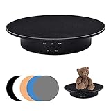 luolety Electric Rotating Turntable, 90° 180° Motorized Rotating Stand Display Speed and Direction Adjustable for Photography Live Video with 5 Backgrounds for Display Jewelry Watch