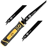 C.K Tools Multi Hand Saw 4pc Kit, Universal Quick Change Handsaw with 3 Blades for Wood, Metal, Plasterboard & Plastic, Reciprocating Jab Sawing Set, Cutter Tool for Garden, Recip Drywall Saw CK T0820