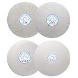 sourcing map Diamond Flat Lap Disc Set 6" x 1/2" Arbor 80/120/240/600 Grit Abrasive Diamond Coated Grinding Wheel for Grinding Sanding Lapping Polishing Ceramics, Glass, Stones, Gemstone