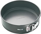 MasterClass KCMCHB45 30 cm Springform Cake Tin with Loose Base and PFOA Non Stick, Robust 1 mm Carbon Steel, 12 Inch Extra Large Round Pan, Grey