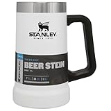 Stanley Adventure Vacuum Beer Stein 0.7L - Travel Mug Keeps Drinks Cold For 7 Hours - Stainless Steel Thermal Cup With Handle - Dishwasher Safe - Polar White