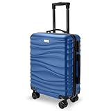 AVIO Wave Cabin Suitcase 55x40x20cm – Lightweight Hard Shell Carry-On with Spinner Wheels, 3-Digit Lock & Organiser Pockets – Fits Ryanair, easyJet, Jet2