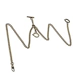 Wosume Retro Vintage Metal Pocket Watch Chain Link Classic Antique Gift 44cm (bronze)