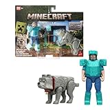 Minecraft JFR71 Movie Core Scale Steve and Wolf Action Figure Set, 4" (2 Pieces)