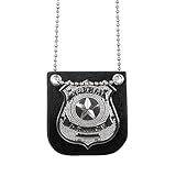 Boland 64333 Adult Police Badge Necklace, Silver/Black - Accessory for Police Fancy Dress Costume, Halloween or for stag parties and Special Occasions