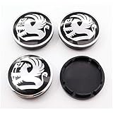 FUWUDI 4Pcs Car Hub Centre Caps for Vauxhall Corsa Astra Grandland Insignia Mokka Movano Vivaro Zafira 56mm, ABS Plastic, Alloy Steel, Black