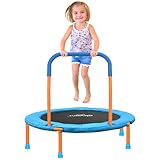 ATIVAFIT 36'' Rebounder Trampoline for Toddlers Kids Trampoline With Foam Handle and Oxford Padded Cover Indoor Mini for 1-6 years old