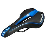 BigTron Comfortable MTB Saddle Cycling Seat with Cushion for Offroad travels Black+Blue