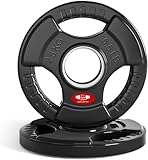 FK Sports Olympic Weight Plates with Rubber Finish – Cast Iron Core, Tri-Grip Design, 2" Opening, Barbell Weight Set for Home & Gym Strength Training – 2.5kg, 5kg, 15kg, 20kg, 25kg Pairs (2 X 2.5KG)