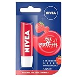Nivea Lip Care 4.8 g Strawberry Nourishing Mineral Oil Free Tinted All-Day Nourishing Moisture Enriched with Strawberry Extract, Shea Butter and Jojoba Oil (Pack of 2)