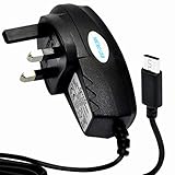 Charger for Vodafone Smart V10 / N10 / E9 / N9 /N9 Lite/Tab N8 / E8 / V8 / N8 / Turbo 7 / Platinum 7 / Ultra 7 / Prime 7 / First 7 / Ultra 6 - Micro USB UK 3 Pin Mains Charger Adapter (Black)