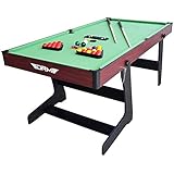 MTE Folding Pool Billiards Table with Accessories Snooker Table Billiard Playing Cloth Indoor Billiards Table - 6FT Pool Snooker Table, Green