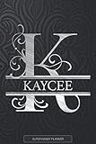 Kaycee: Silver Monogram Letter K The Kaycee Name - Kaycee Name Custom Gift Planner Calendar Notebook Journal