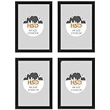 HSD Black A4 21x30cm Photo Frame, A4 Size Picture Frames Portrait Landscape Wall Mountable Frames Modern Picture Hang Hook Frame Display For Home Office Wall Décor - Set of 4