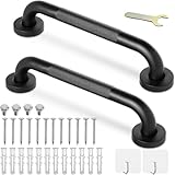 2 Pack 300mm 12inch Grab Bar Rail, Non-Slip Bathroom Chrome Grab Rail, 304 Stainless Steel Disability Auxiliary Handle, Safety Handle for Kitchen Bedroom Bathtub, Shower, Steps, Indoor/Outdoor
