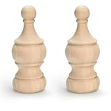 Aiminjey 2Pack Decorative Unfinished Wood Finials 15cm x 6cm for Bed Post Finials Dowel Finial Flagpole Topper Staircases Wooden DIY Crafts Finials for Home Deoration (Type2)