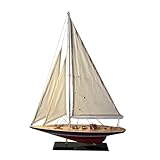 Detailed 50cm long wooden model Endeavour J Class Sailing Yacht | Americas Cup Racing Yacht | Nautical ornament | sailboat model | Endeavour sailing ship model | Fully assembled model boat kit