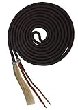 Showman 23' Nylon Braided Mecate Reins w/Horse Hair Tassel (Brown)