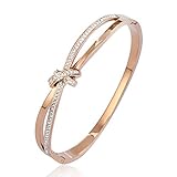 PHOGARY Forever and Ever Knot Classic Bracelets for Women Rose Gold Bracelet Crystals, Birthday Thanksgiving Christmas Xmas Gift for Women Mum Mother Wife