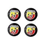 CHANGKAIFA 4 Pcs Hubcap Sticker for Abarth Fiat Marea Punto 500, Car Hub Centre Cover Decorative Sticker Hub Caps Wheel Hub Cover Wheel Sticker,65mm-Black