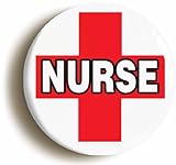 NURSE RED CROSS HOSPITAL FANCY DRESS BUTTON BADGE (1inch / 25mm diameter)
