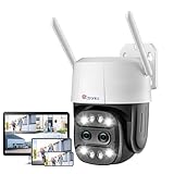 Ctronics Dual Lens Security Camera Outdoor with 6X Hybrid Zoom, 360° CCTV Camera, 1080P PTZ IP Home Security WiFi Camera, Human Detection, Auto Tracking, Color Night Vision, Siren, 2-Way Audio, IP66