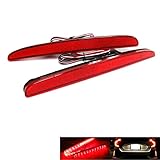 2x Red Lens Rear Bumper Reflector LED Fog Tail Stop Brake Light DRL For 2016-2022 Civic MK X 5-door Hatchback FK Type R