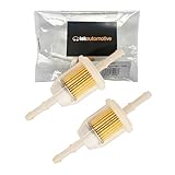 Tek Automotive Small Inline Fuel Filter Twin Pack - Universal for 6mm & 8mm Fuel Lines, Suitable for Cars, Quad Bike, Motorcycle, Lawnmowers, Generators, Forklifts & More