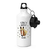 Crazy Horse Girl Stars Sports Bottle Water Gym 600ml White