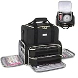 IVODEELA Nail Polish Organiser Bag,Large Nail Kit Bag Holds 80 Bottles and a Nail Lamp,Nail Polish Carrying Case with Two Removable Bags,Portable Nail Polish Holder for Nail Supplies