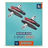 Alphatrail V-Brake Brake Pads 2 Pairs 72mm I Optimised braking behaviour in the wet I Durable Brake Pad & 100% Fitting for V-Brakes of Tektro, Avid, SRAM, XLC etc.