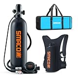 Mini Scuba Tank 2L Capacity Diving Oxygen Tank Support 25-30 Minutes Underwater Breath Small Lung Air Tank Kit with Portable Box Scuba Cylinder for Underwater Entertainment/Diving Operation(A-Black)