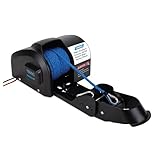 Camco TRAC Outdoors Pontoon 35-G3 Electric Anchor Winch | Features a High-Efficiency, 12-Volt DC, All Steel Gear Motor and 100-feet of Pre-Wound Double-Braid Anchor Rope | (69003)