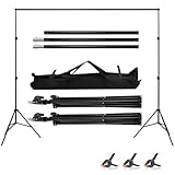 Sensch Adjustable Photography Studio Background Stand Screen Backdrop Kit 6.5 x 6.5ft (2x2m)– Photo Studio Background Support Frame with 3 Clamps